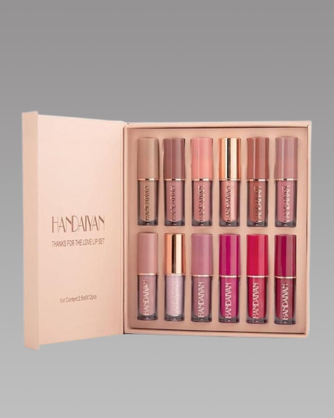 Velvet Matte Liquid Lipstick Set - Pack of 12 (Multicolor)