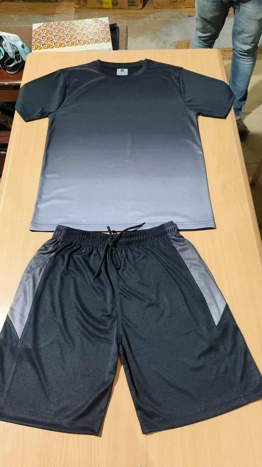 Men's Jersey T-shirt  Bottom Set – Black ; Grey (Slim Fit)